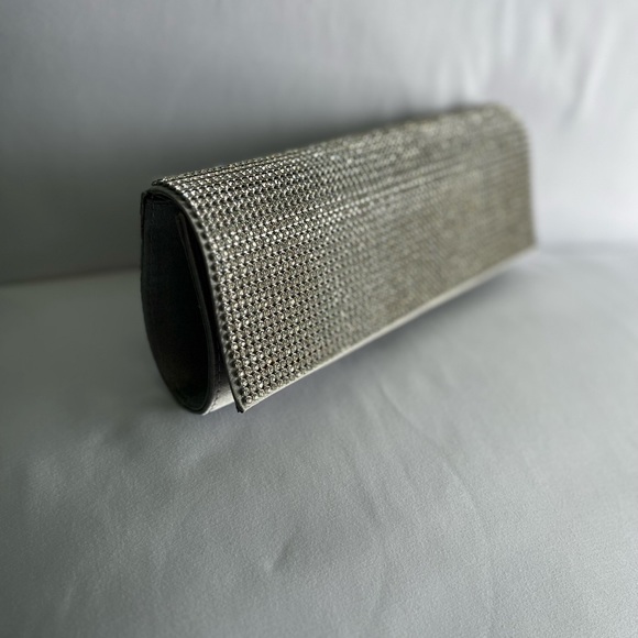 NWT J Francis - Silver Rhinestone Evening Clutch - Picture 2 of 11